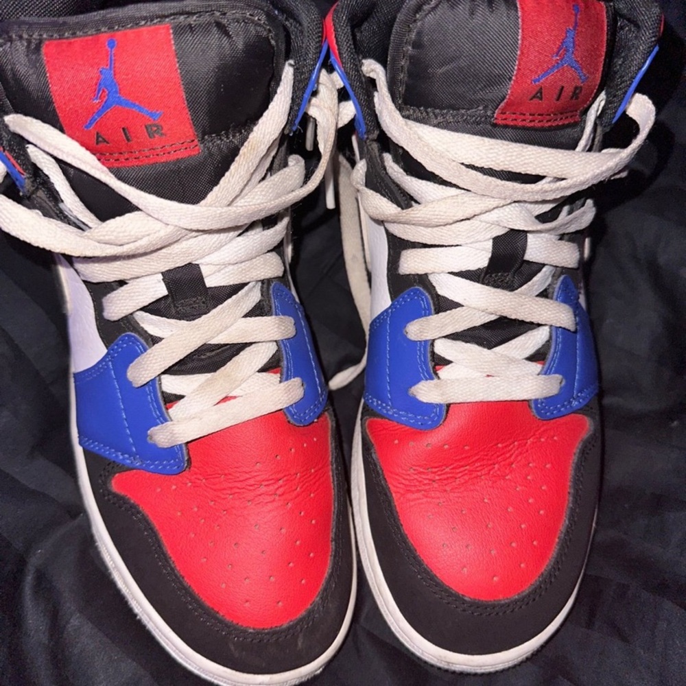 Air Jordan High-Top Sneakers - Red, Blue, Black